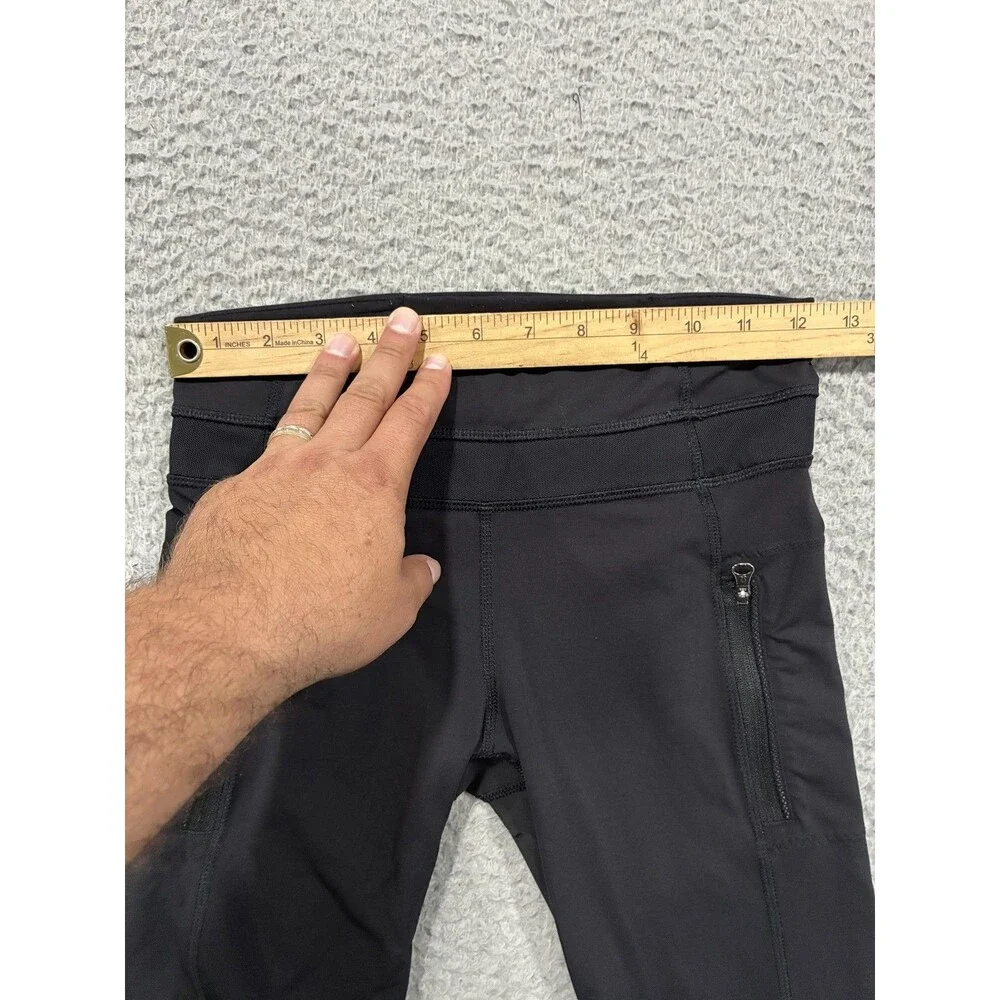 Lululemon Leggings Womens 4 Black Ankle Zip Pocket Running Yoga Tight Athletic